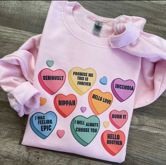 TVD Candy Hearts Crew/Tee